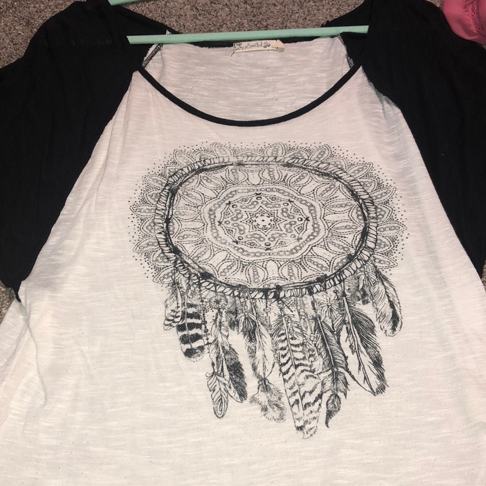 Black and white dream catcher tee shirt